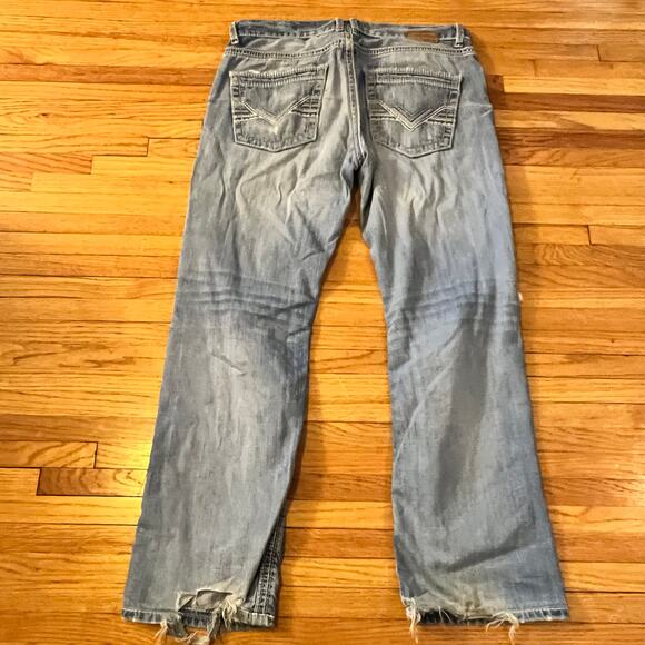 Silver Jeans Mens 34 Jake Straight Distressed Thick Stitch Pants - Picture 3 of 11
